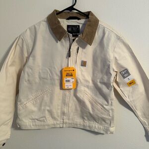 CARHARTT Womens Iconic Crawford Detroit Jacket Cream Size Small NWT